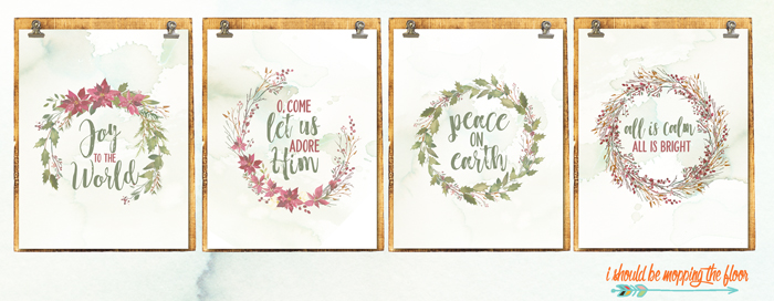 These four lovely Watercolor Christmas Printables are the perfect addition to any holiday decor.