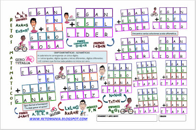 Alfamética, Criptoaritmética, Criptosuma, Criptograma, Suma de Palabras, Juego de palabras, Desafíos matemáticos, Retos matemáticos, Problemas matemáticos, Acertijos, Acertijos numéricos, Problemas de matemáticas