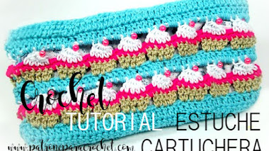 Cartuchera Cup Cakes a Crochet / Tutorial