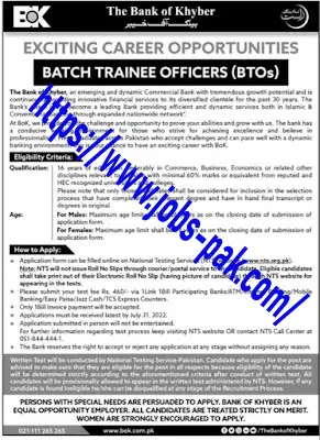 The Bank of Khyber Jobs in Pakistan