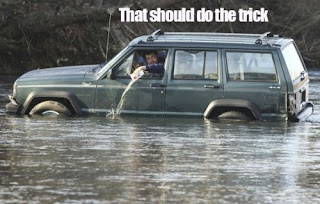 that should do the trick truck in flood water