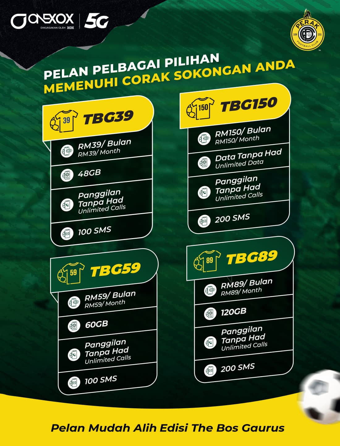 Pelan ONEXOX Black Edisi TBG Perak FC