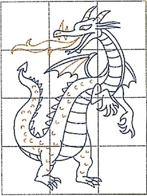 Showing you how to draw a cartoon dragon image to color in monster picture kids art lessons