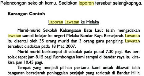 Hot Exam Tips: Laporan Lawatan/Hari Sukan/Hari Penyampaian 