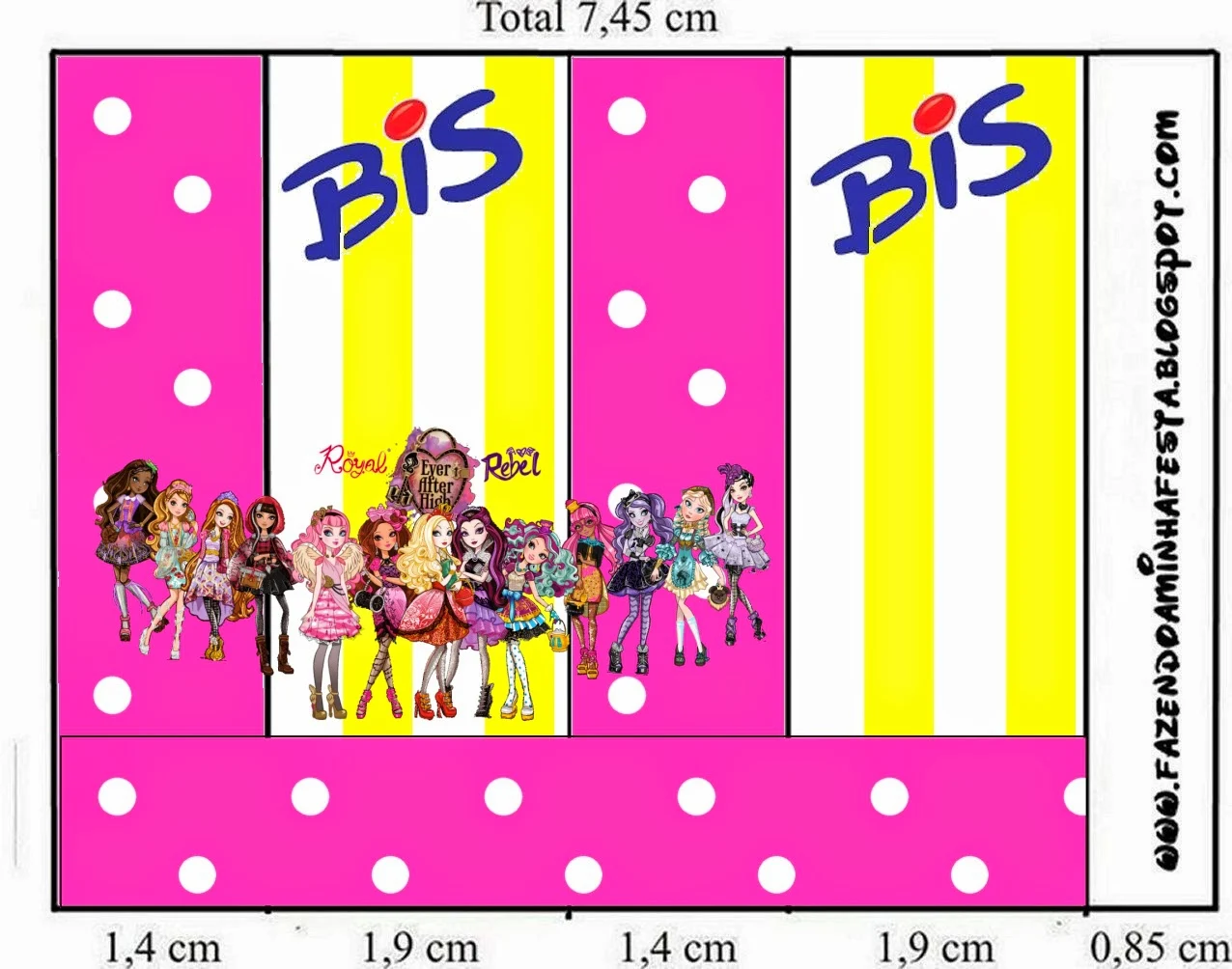 Free Printable Candy Bar Labels for Ever After High Yellow and Pink.