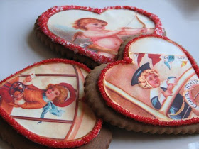 vintage valentine sugar cookie hearts