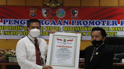 Selamat, Dirresnarkoba Polda Banten Raih Penghargaan Promoter Reward dari LEMKAPI
