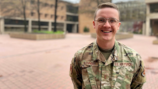 Uniformed Services University (USU) first-year medical student 2nd Lt. Jonathan Buchinsky chose to join the United States Air Force to honor his grandfather’s own decision to join the branch decades earlier.  (Photo credit: Photo by Ian Neligh, USU)