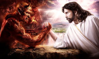 religious wallpaper, Jesus v.s devil pictures, 