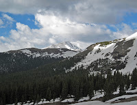 The tallest mountain in Colorado, Mt. Elbert, covered in spring snow