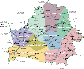 Mappa di Bielorussia Regione