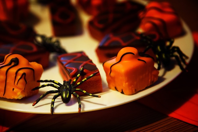 Platter of Halloween Goodies, Plus Spiders