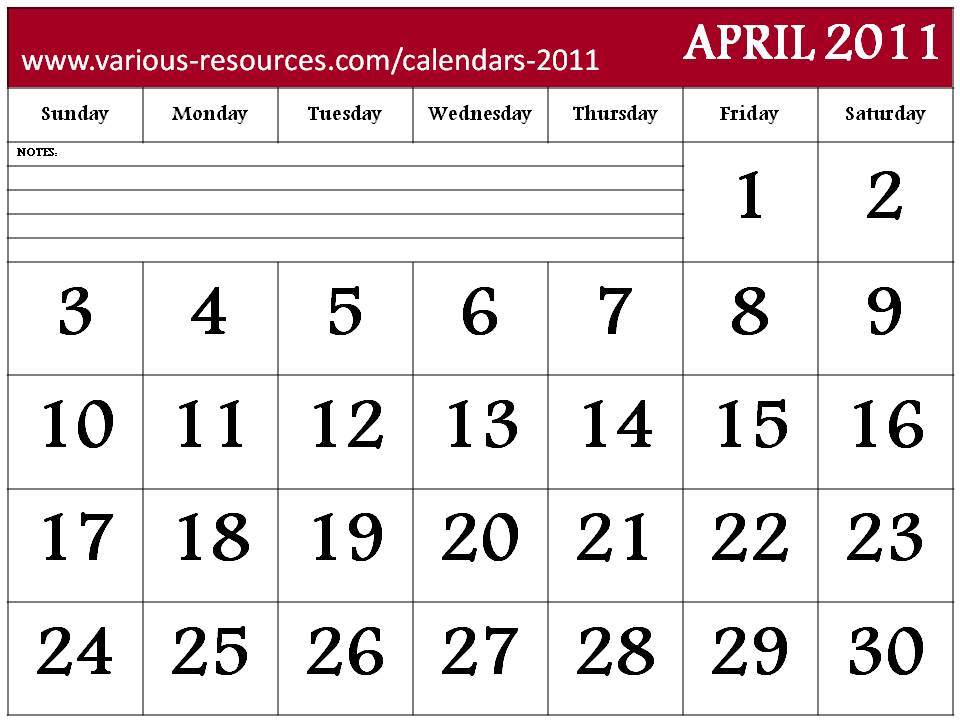 2011 calendar printable by month. april 2011 calendar printable.