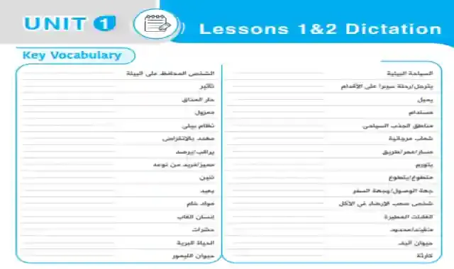 كراسة التسميع والاملاء لكلمات اللغة الانجليزية للصف الاول الثانوى ترم اول 2025 اعداد كتاب جيم