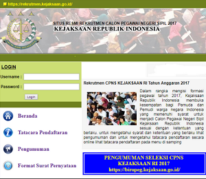 Informasi Rekrutmen CPNS Kejaksaan RI Terbaru Tahun 2017