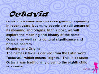 meaning of the name "Octavia"