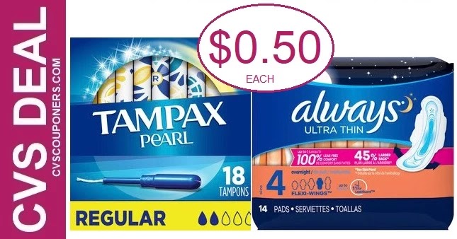 Bargain on Tampax & Always at CVS