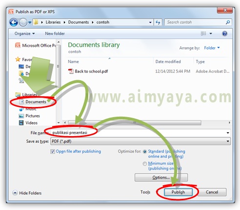  Gambar:  Cara menyimpan file presentasi (ppt/pptx) menjadi pdf