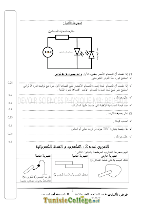 تحميل فرض تأليفي علوم فيزيائية سنة تاسعة أساسي مع الاصلاح pdf,Physique 9,فيزياء سنة 9, تمارين  فيزياء سنة تاسعة مع الإصلاح موقع مسار التميز 9ème