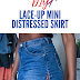 DIY LACE UP DENIM SKIRT