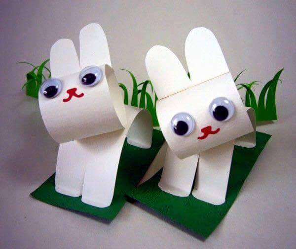 Idea to make something from paper for kids : rabbit