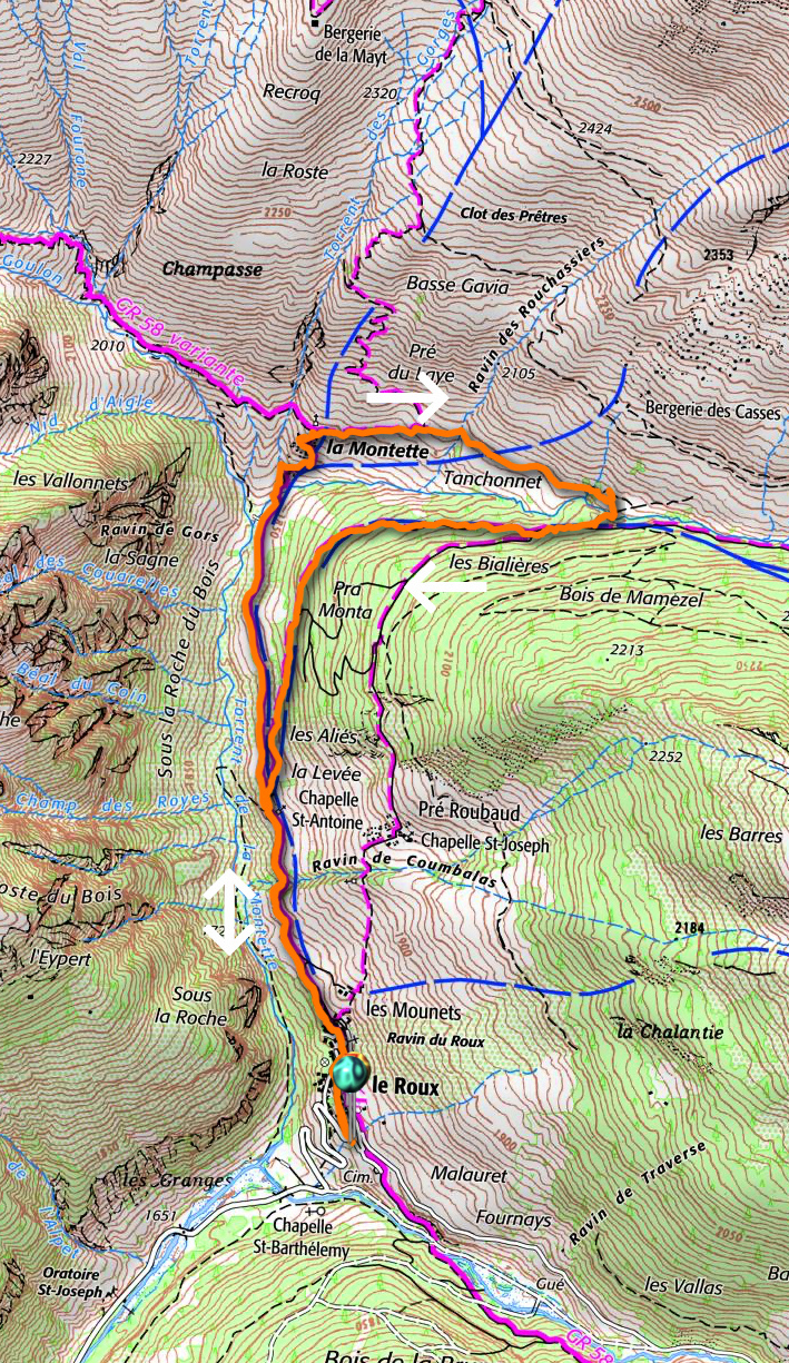 La Montette hike track