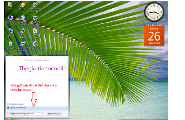 TÌM KIẾM TRÊN INTERNET TỪ MENU START