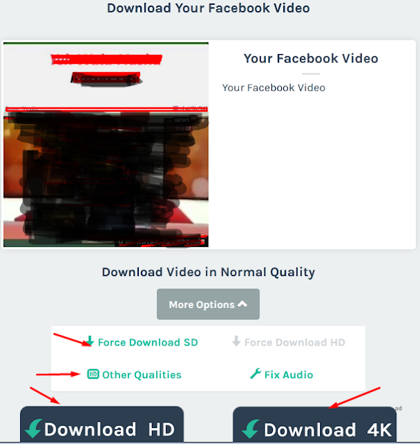 select quality and download your facebook video