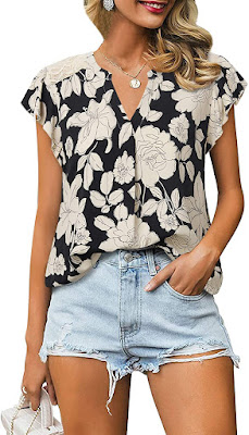 Women's Chiffon Short Sleeve Blouses