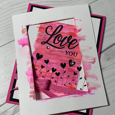 Frame used to create a watercolor background for a Valentine Card