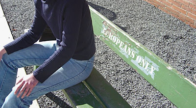 Europeans only bench at Apartheid museum in South Africa; credit sxc.hu user pixelstar