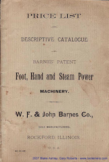 W. F. & John Barnes Co. Foot, Hand and Steam Power Machinery Trade Catalog 1880