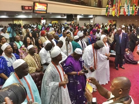 Ooni of Ife Spotted Dancing Happily at Redeemed Church in Washington D.C (Photos)