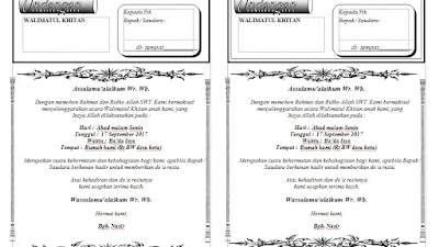 Contoh Undangan Khitan Ms Word Terbaru