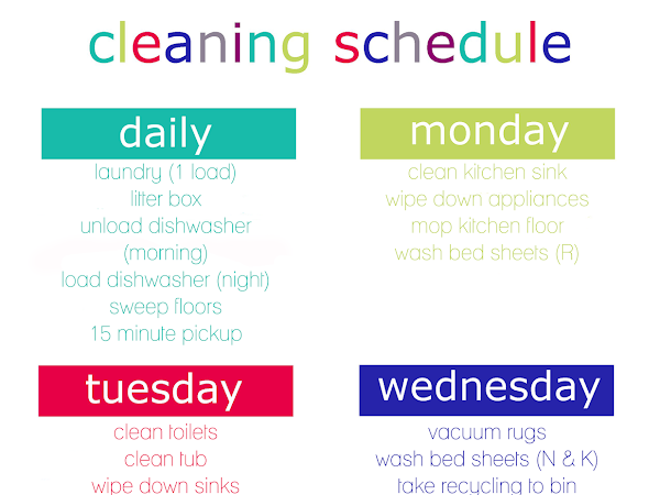 Cleaning Schedule Printable