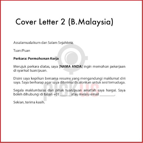 contoh cover letter bahasa melayu untuk latihan industri