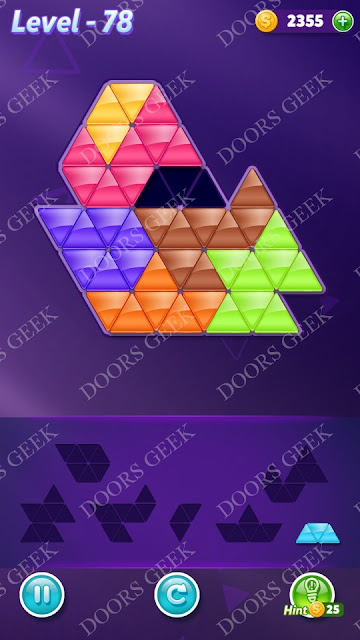 Block! Triangle Puzzle Advanced Level 78 Solution, Cheats, Walkthrough for Android, iPhone, iPad and iPod