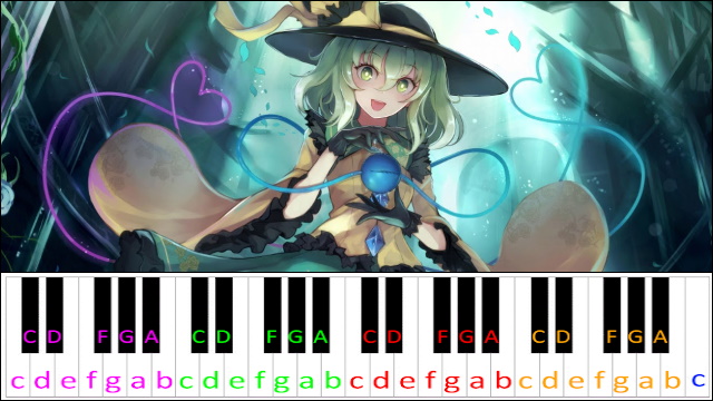 Hartmann's Youkai Girl (SA Koishi's Theme) Piano / Keyboard Easy Letter Notes for Beginners