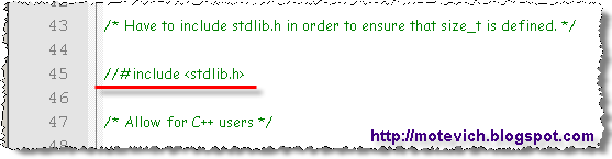 Commented stdlib.h file