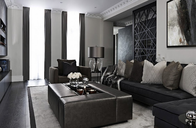 black and gray living room ideas