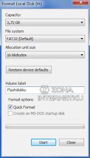 Menghapus Virus Shortcut Dengan Memformat Flash Disk