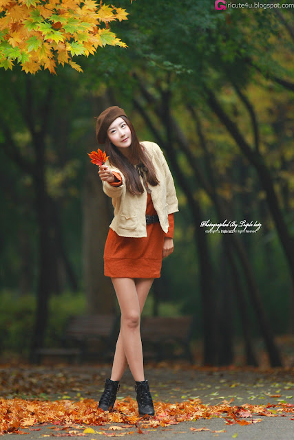 Park-Hyun-Sun-Autumn-Orange-Dress-06-very cute asian girl-girlcute4u.blogspot.com