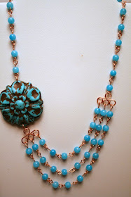 Turquoise Toffee: Jeannie Dukic's Art focal, jade, copper, OOAK necklace :: All Pretty Things