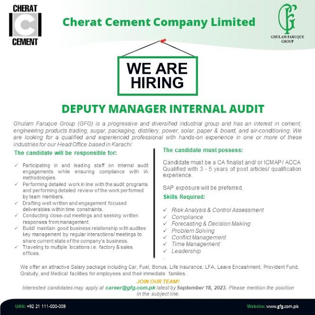 Cherat Cement Co Ltd Latest Jobs in Nowshera Procurement Officer 2023