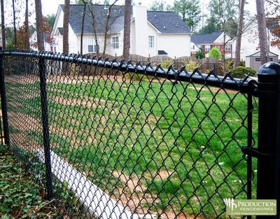 black chain link fencing