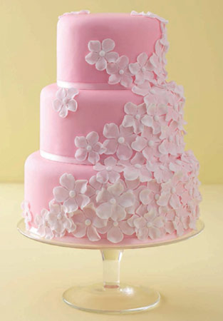  pink wedding cake 