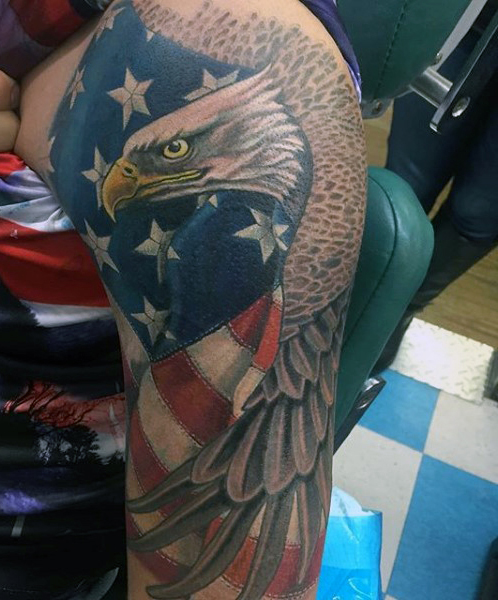 60 American Banner Tattoos For Men – Outlines With A Thought Of Opportunity