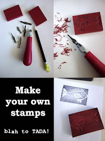 Make your own stamp, Make your own stamp using erasers