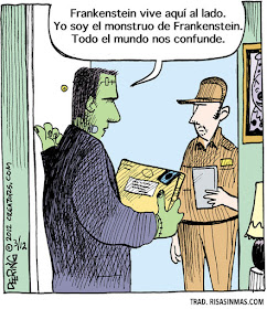 Meme de humor sobre el monstruo de Frankenstein