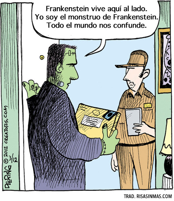 Meme de humor sobre el monstruo de Frankenstein